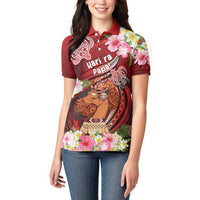 Personalised New Zealand Father's Day Women Polo Shirt Happy Father And Child