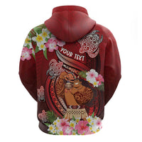 Personalised New Zealand Father's Day Zip Hoodie Happy Father And Child