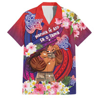 Personalised Samoa Father's Day Family Matching Short Sleeve Bodycon Dress and Hawaiian Shirt Happy Father And Child