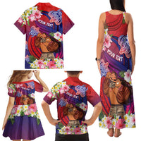 Personalised Samoa Father's Day Family Matching Tank Maxi Dress and Hawaiian Shirt Happy Father And Child
