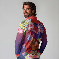 Personalised Samoa Father's Day Long Sleeve Polo Shirt Happy Father And Child