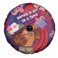 Samoa Father's Day Spare Tire Cover Happy Father And Child
