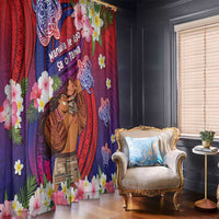 Samoa Father's Day Window Curtain Happy Father And Child