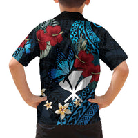 Hawaii Butterfly Family Matching Off The Shoulder Long Sleeve Dress and Hawaiian Shirt Kanaka Maoli Mix Hibiscus