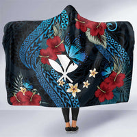 Hawaii Butterfly Hooded Blanket Kanaka Maoli Mix Hibiscus