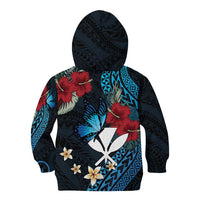 Hawaii Butterfly Kid Hoodie Kanaka Maoli Mix Hibiscus