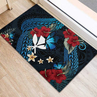 Hawaii Butterfly Rubber Doormat Kanaka Maoli Mix Hibiscus