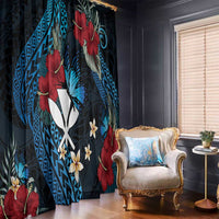 Hawaii Butterfly Window Curtain Kanaka Maoli Mix Hibiscus
