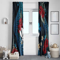 Hawaii Butterfly Window Curtain Kanaka Maoli Mix Hibiscus