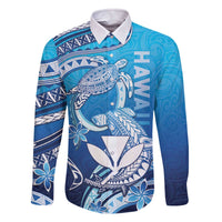 Hawaii Family Matching Off The Shoulder Long Sleeve Dress and Hawaiian Shirt Turtle With Hammerhead Shark Oceanic