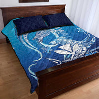 Hawaii Quilt Bed Set Turtle With Hammerhead Shark Oceanic