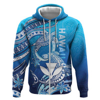 Hawaii Zip Hoodie Turtle With Hammerhead Shark Oceanic