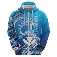 Hawaii Zip Hoodie Turtle With Hammerhead Shark Oceanic