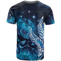 New Zealand Matariki T Shirt Maori Koru Mix Silver Fern