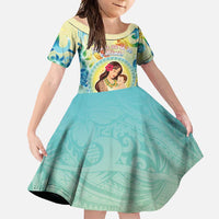 Personalised Hawaii Mother's Day Family Matching Off Shoulder Maxi Dress and Hawaiian Shirt I Love You Mom