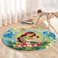 Hawaii Mother's Day Round Carpet I Love You Mom