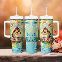 Personalised Hawaii Mother's Day Tumbler With Handle I Love You Mom