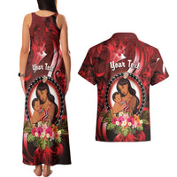 Personalised New Zealand Mother's Day Couples Matching Tank Maxi Dress and Hawaiian Shirt I Love You Mom