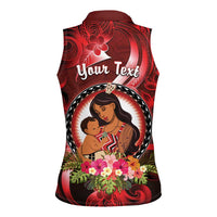 Personalised New Zealand Mother's Day Women Sleeveless Polo Shirt I Love You Mom DT04 - Polynesian Pride
