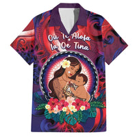 Personalised Samoa Mother's Day Family Matching Off The Shoulder Long Sleeve Dress and Hawaiian Shirt I Love You Mom