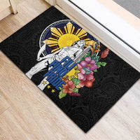 Filipinos Lapu-Lapu Hero Philippines Rubber Doormat Hibiscus Flowers Style
