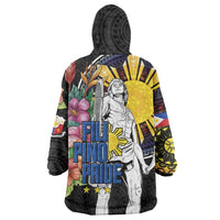Filipinos Lapu-Lapu Hero Philippines Wearable Blanket Hoodie Hibiscus Flowers Style