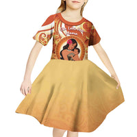 Personalised Tonga Mother's Day Kid Short Sleeve Dress I Love You Mom