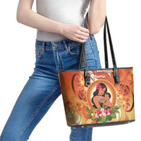 Tonga Mother's Day Leather Tote Bag I Love You Mom