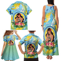 Personalised Fiji Mother's Day Family Matching Tank Maxi Dress and Hawaiian Shirt I Love You Mom