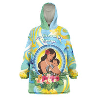 Personalised Fiji Mother's Day Wearable Blanket Hoodie I Love You Mom