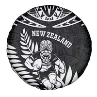 New Zealand Rugby Spare Tire Cover Silver Fern Maori Pattern