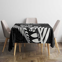 New Zealand Rugby Tablecloth Silver Fern Maori Pattern