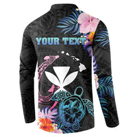 Personalised Hawaii Button Sweatshirt Kanaka Maoli With Fish Hook