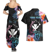 Personalised Hawaii Couples Matching Summer Maxi Dress and Hawaiian Shirt Kanaka Maoli With Fish Hook