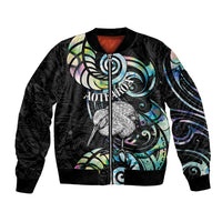 New Zealand Kiwi Bird Bomber Jacket Silver Fern Koru Paua Shell