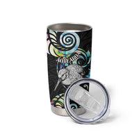 New Zealand Kiwi Bird Tumbler Cup Silver Fern Koru Paua Shell