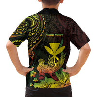 Personalised Hawaii Family Matching Off Shoulder Maxi Dress and Hawaiian Shirt Kanaka Maoli With Hammerhead Shark