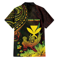 Personalised Hawaii Family Matching Short Sleeve Bodycon Dress and Hawaiian Shirt Kanaka Maoli With Hammerhead Shark