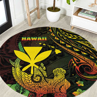 Hawaii Round Carpet Kanaka Maoli With Hammerhead Shark