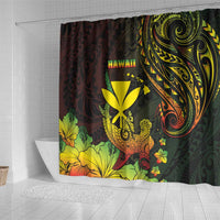 Hawaii Shower Curtain Kanaka Maoli With Hammerhead Shark