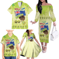 New Zealand Kiwi Family Matching Off The Shoulder Long Sleeve Dress and Hawaiian Shirt I Just Really Like Kiwis DT04 - Polynesian Pride