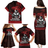 Hawaii Ikaika Warrior Family Matching Puletasi and Hawaiian Shirt Hawaiian Tribal Tattoo