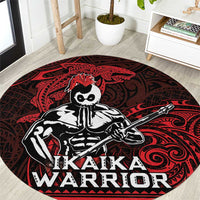Hawaii Ikaika Warrior Round Carpet Hawaiian Tribal Tattoo