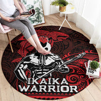 Hawaii Ikaika Warrior Round Carpet Hawaiian Tribal Tattoo