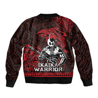 Hawaii Ikaika Warrior Sleeve Zip Bomber Jacket Hawaiian Tribal Tattoo