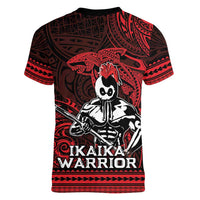 Hawaii Ikaika Warrior Women V-Neck T-Shirt Hawaiian Tribal Tattoo