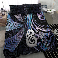 New Zealand Aotearoa Bedding Set Maori Hei Manaia Purple Paua Shell