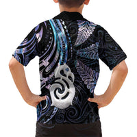 New Zealand Aotearoa Family Matching Short Sleeve Bodycon Dress and Hawaiian Shirt Maori Hei Manaia Purple Paua Shell DT04 - Polynesian Pride