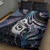 New Zealand Aotearoa Quilt Bed Set Maori Hei Manaia Purple Paua Shell