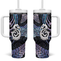New Zealand Aotearoa Tumbler With Handle Maori Hei Manaia Purple Paua Shell
